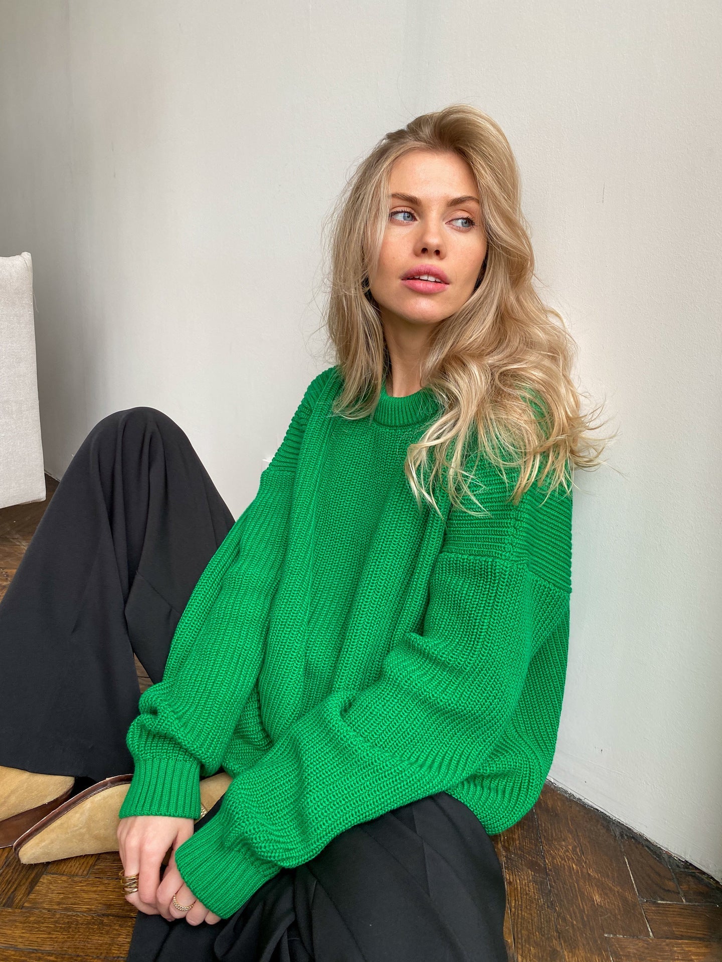 Mila - Grovstickad oversized tröja