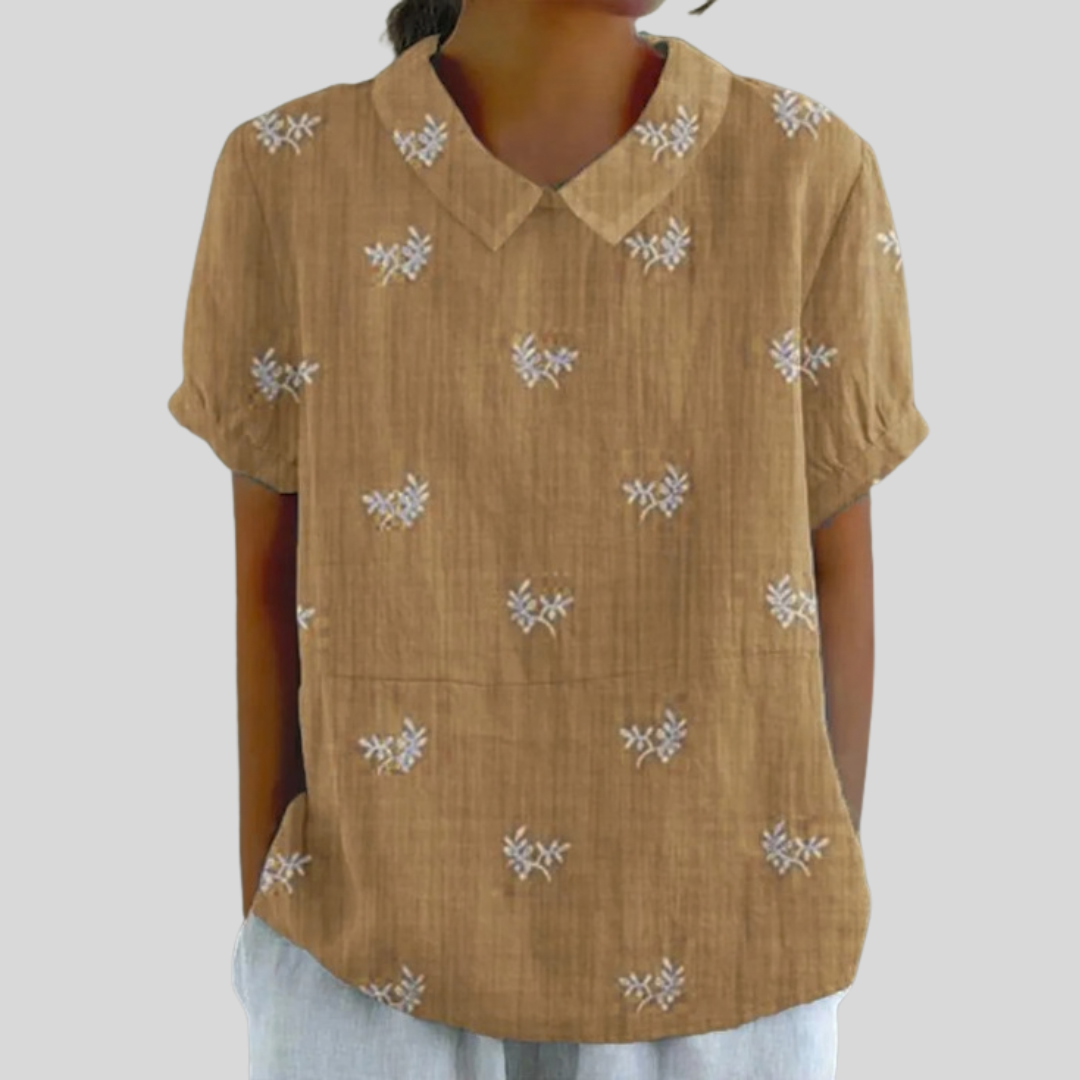 Geneviève | Diskret Broderad Blus