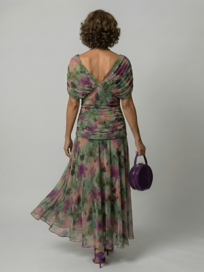 Calen | Off-Shoulder Flow Midi Klänning