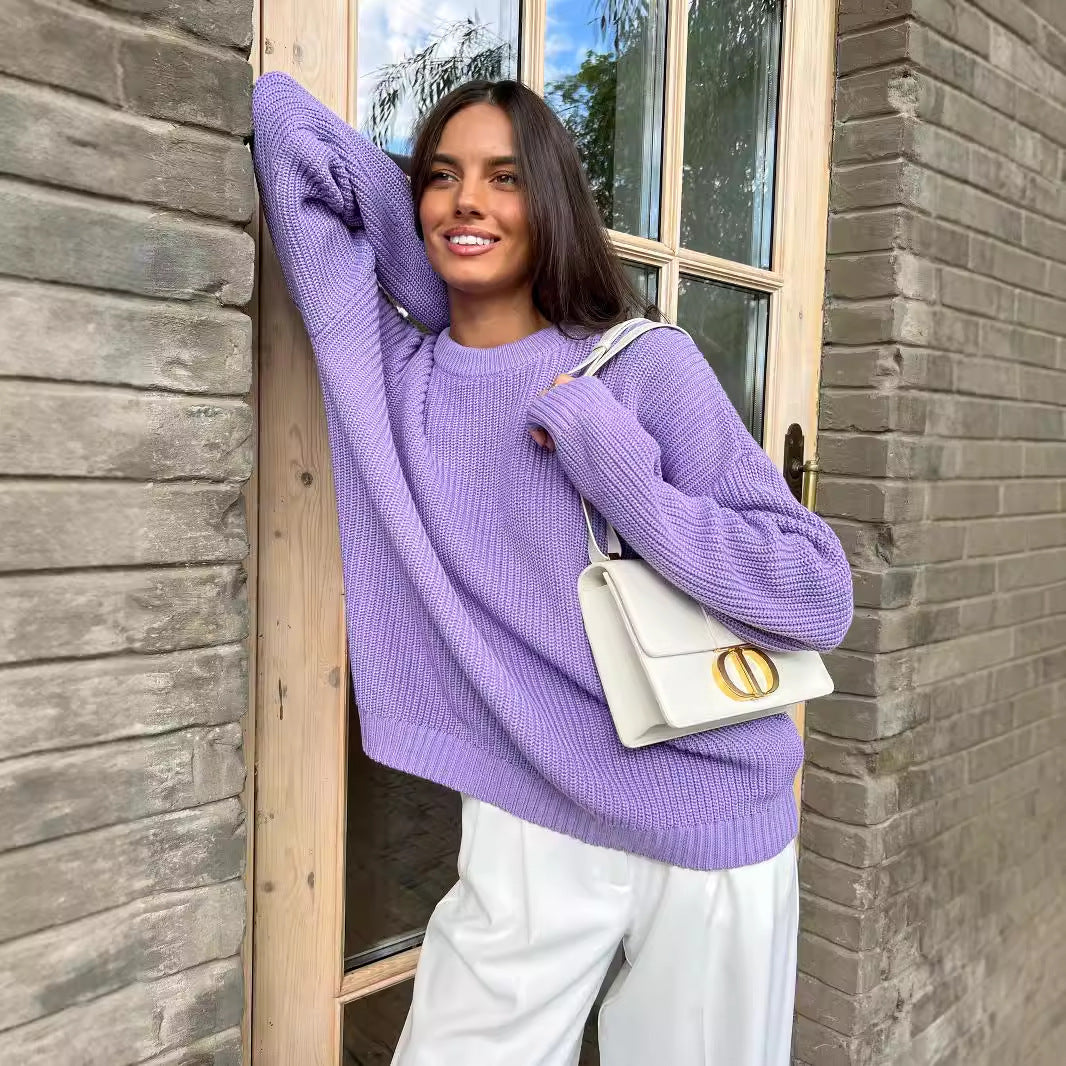 Mila - Grovstickad oversized tröja