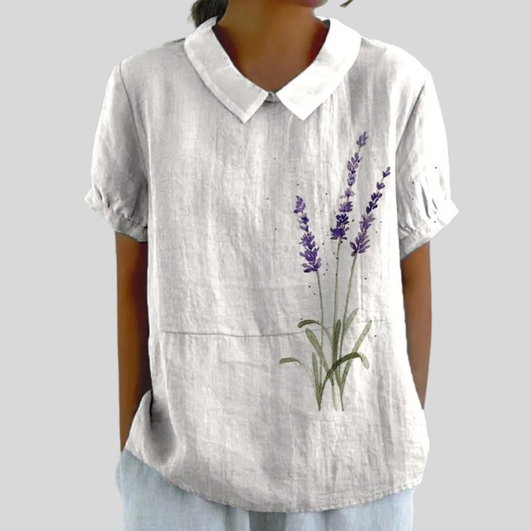Renée | Blommig Minimalistisk Blus