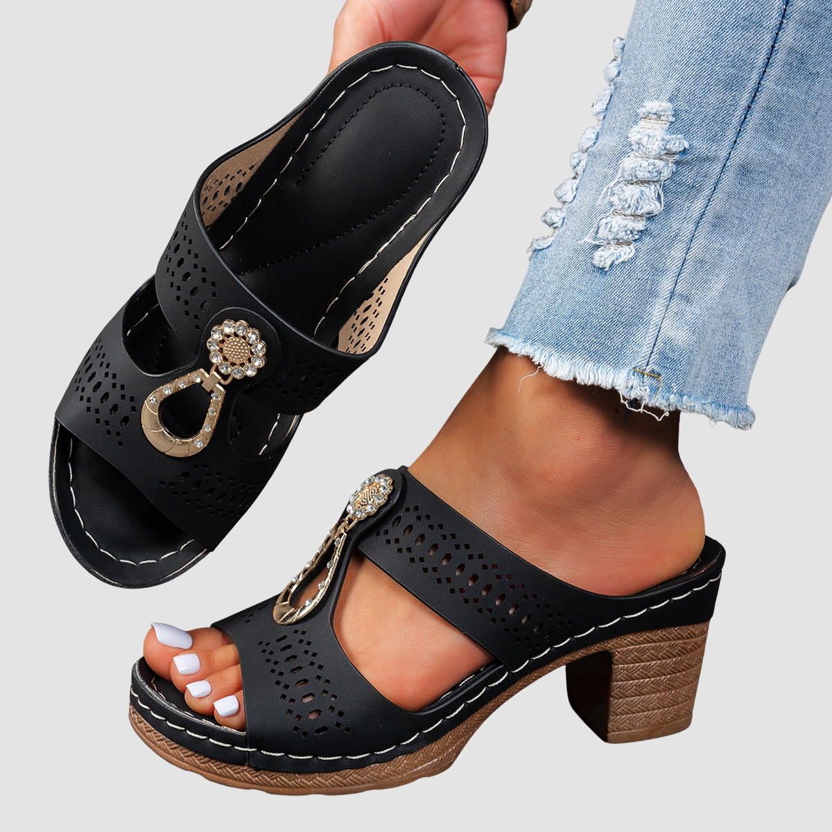 Isabella™ | Komfortable ortopediska sandaler med hög klack