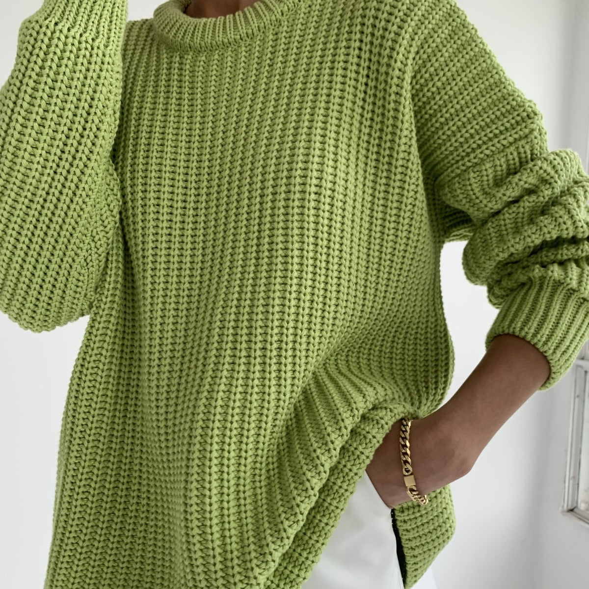 Mila - Grovstickad oversized tröja