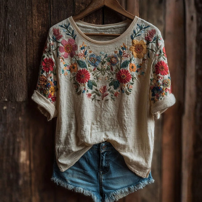 Rosalie™ | T-shirt med vintage blommönster