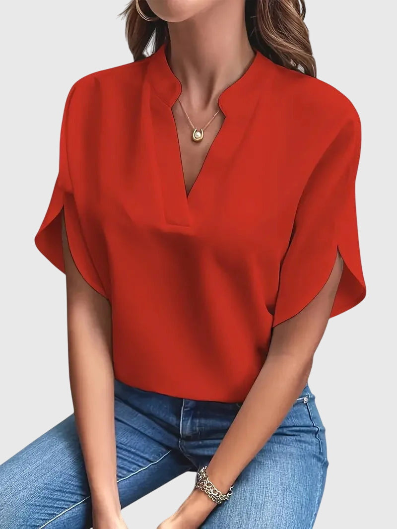 Beatrix™ | Mjuk och Elegant V-ringad Skjorta