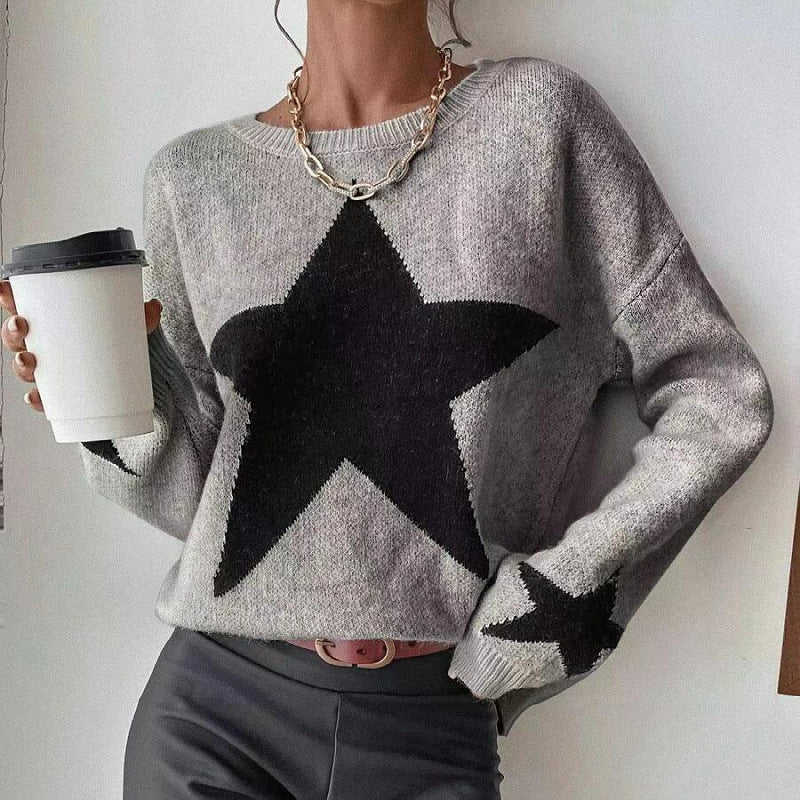 Freja - Stickad tröja med statement-detalj