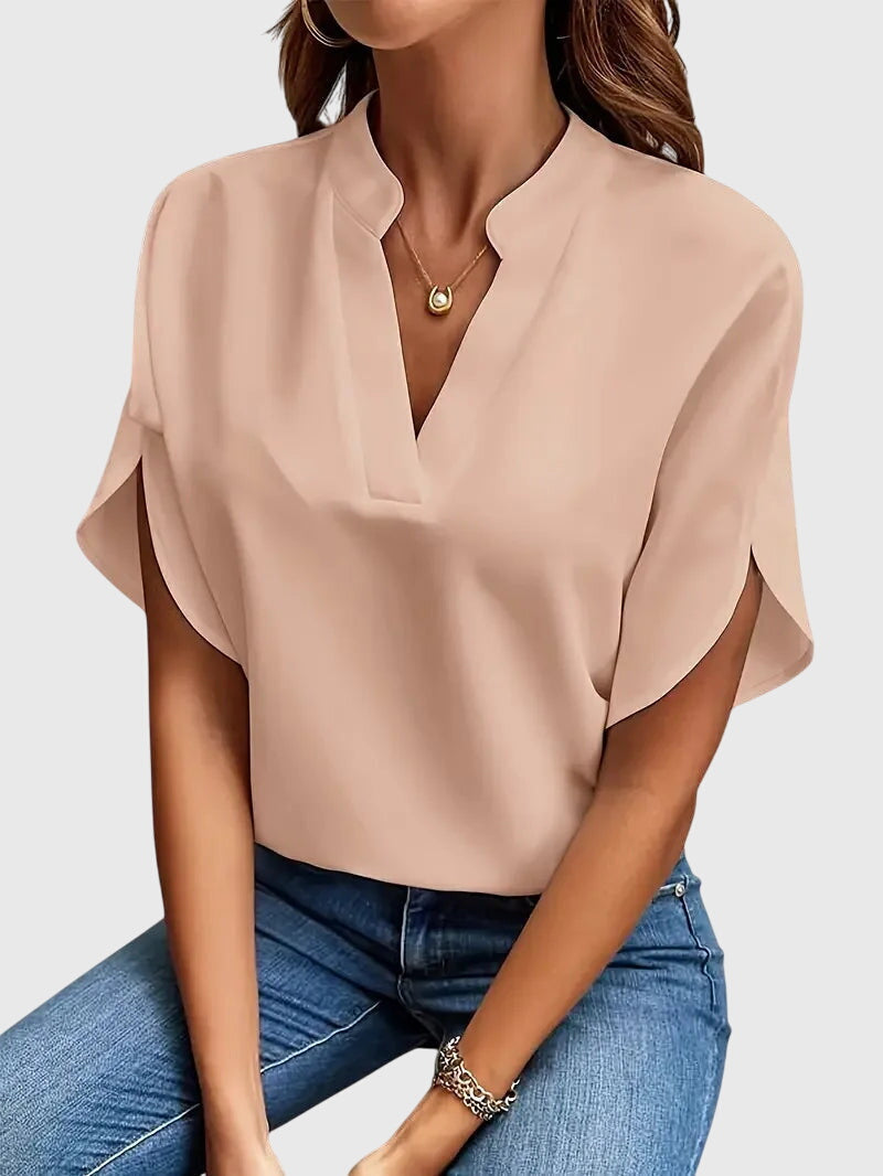 Beatrix™ | Mjuk och Elegant V-ringad Skjorta