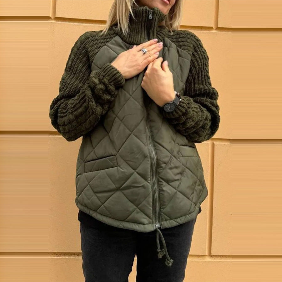 Alva – Stickjacka med quiltad front