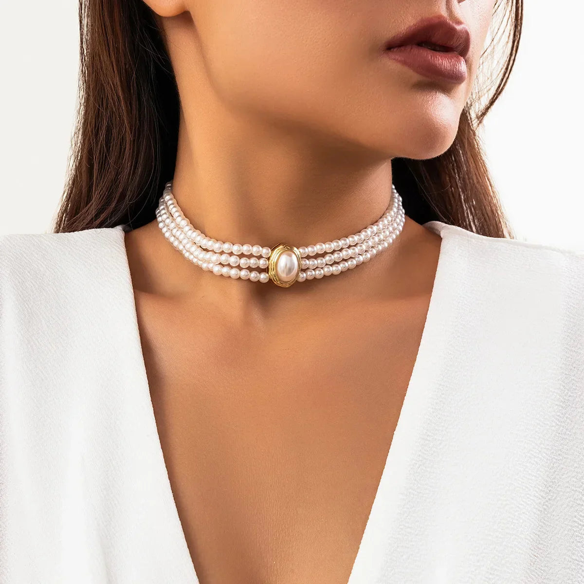 Turkos Trefaldig Chokerhalsband