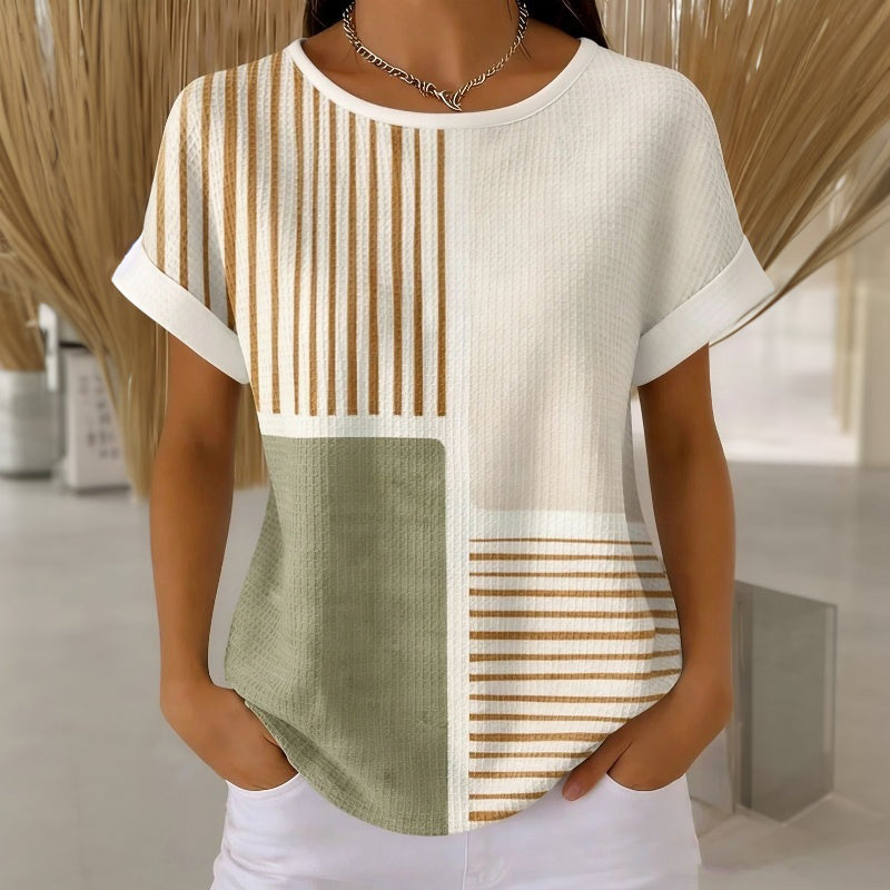 Élina™ | Randig t-shirt med färgblock