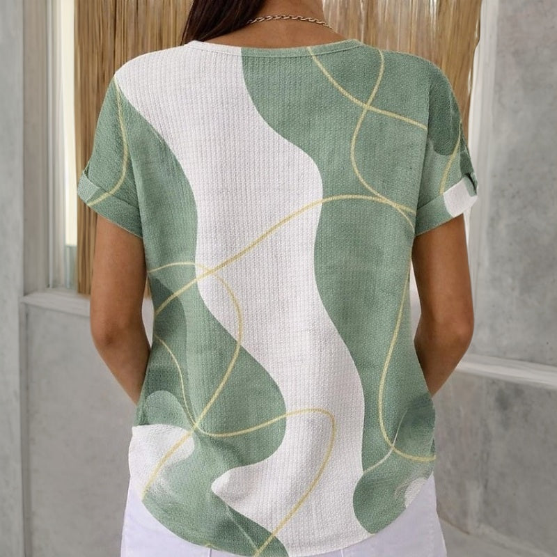 Anaïs™ | Avslappnad blus med färgblock