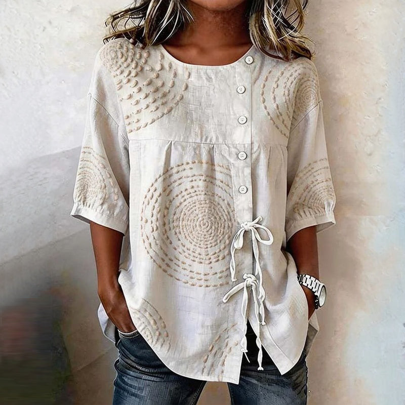 Élodie™ | Vintage avslappnad blus med tryck