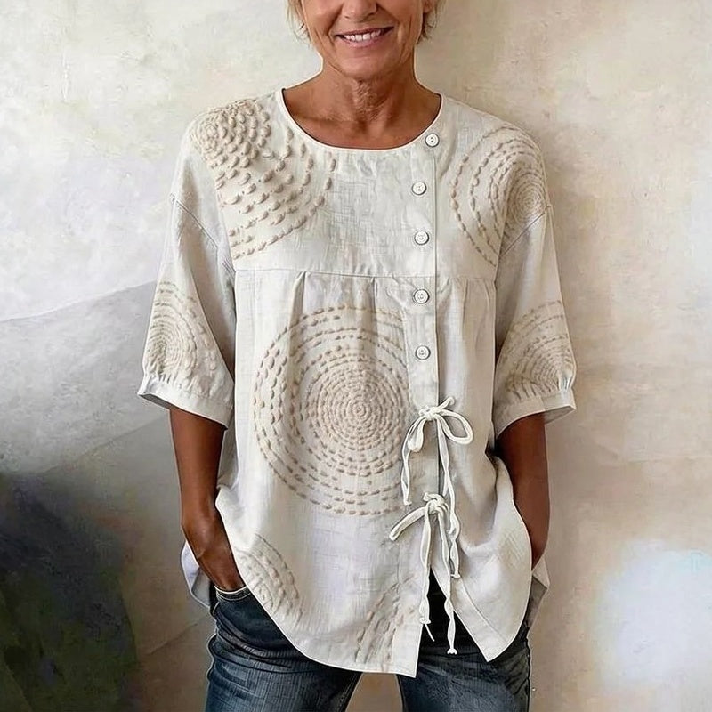 Élodie™ | Vintage avslappnad blus med tryck