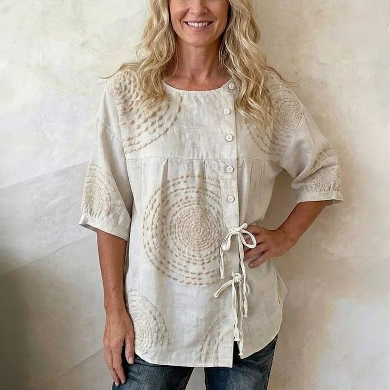 Élodie™ | Vintage avslappnad blus med tryck