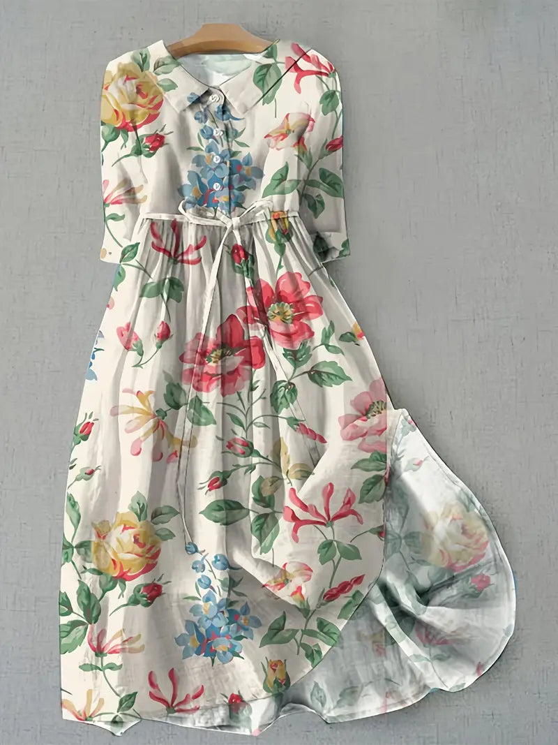 Livia - Elegant Blommig Klänning