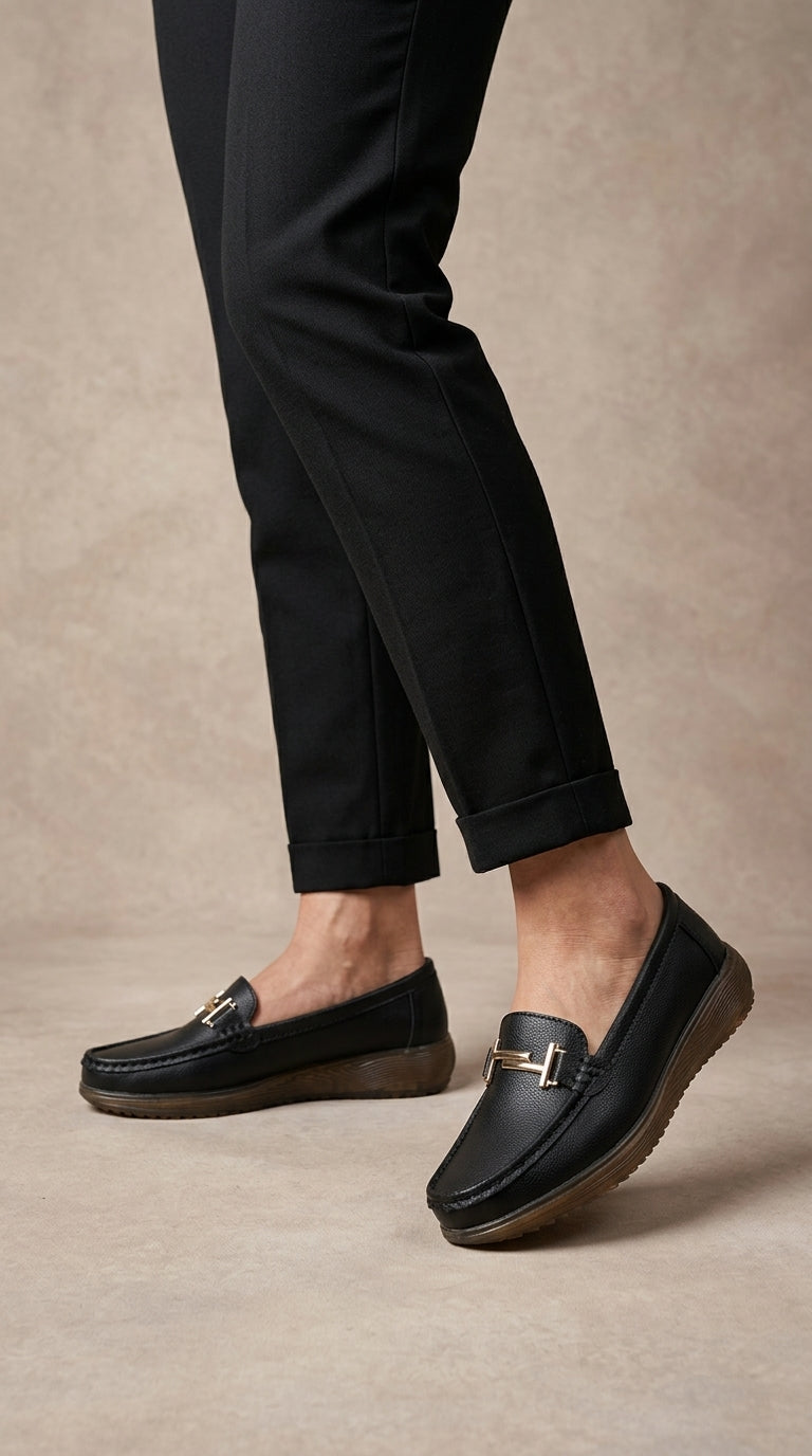 Moccasiner i äkta läder