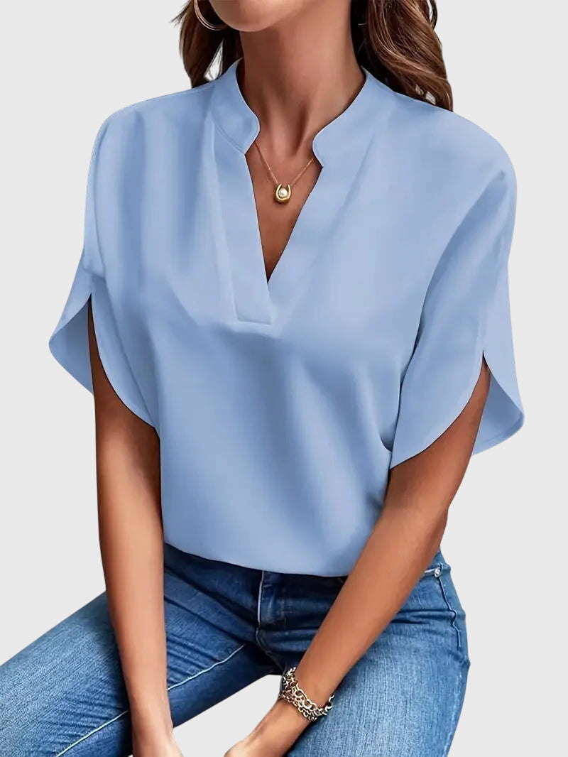 Beatrix™ | Mjuk och Elegant V-ringad Skjorta