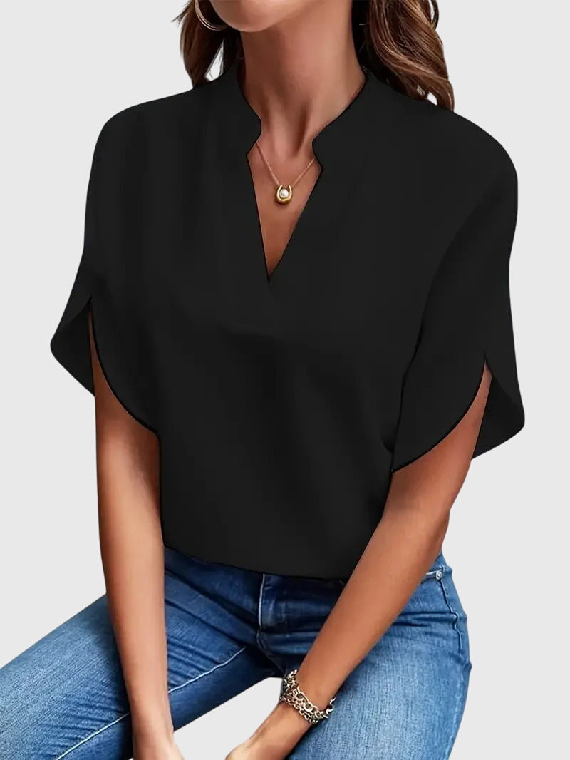 Beatrix™ | Mjuk och Elegant V-ringad Skjorta