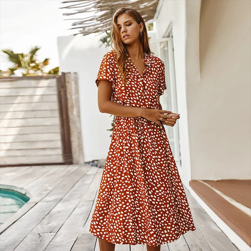 Faelina - Tryckt Sommardress