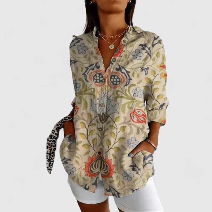 Katarine | Elegant Blommig Blus