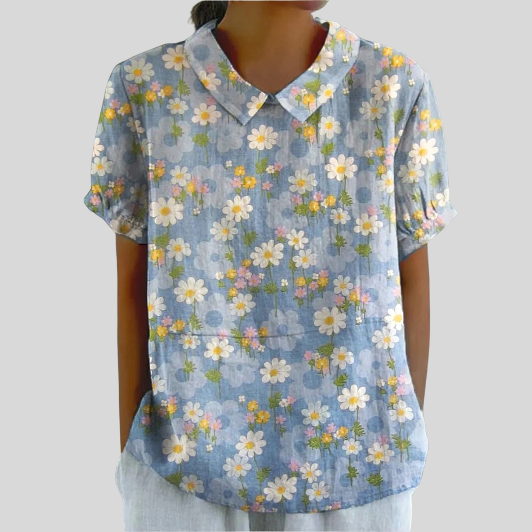 Coralie | Blus med Färska Margueriter