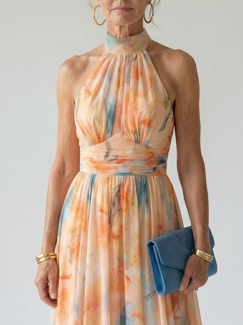 Elin | Mjuk Halter-Midi-Klänning