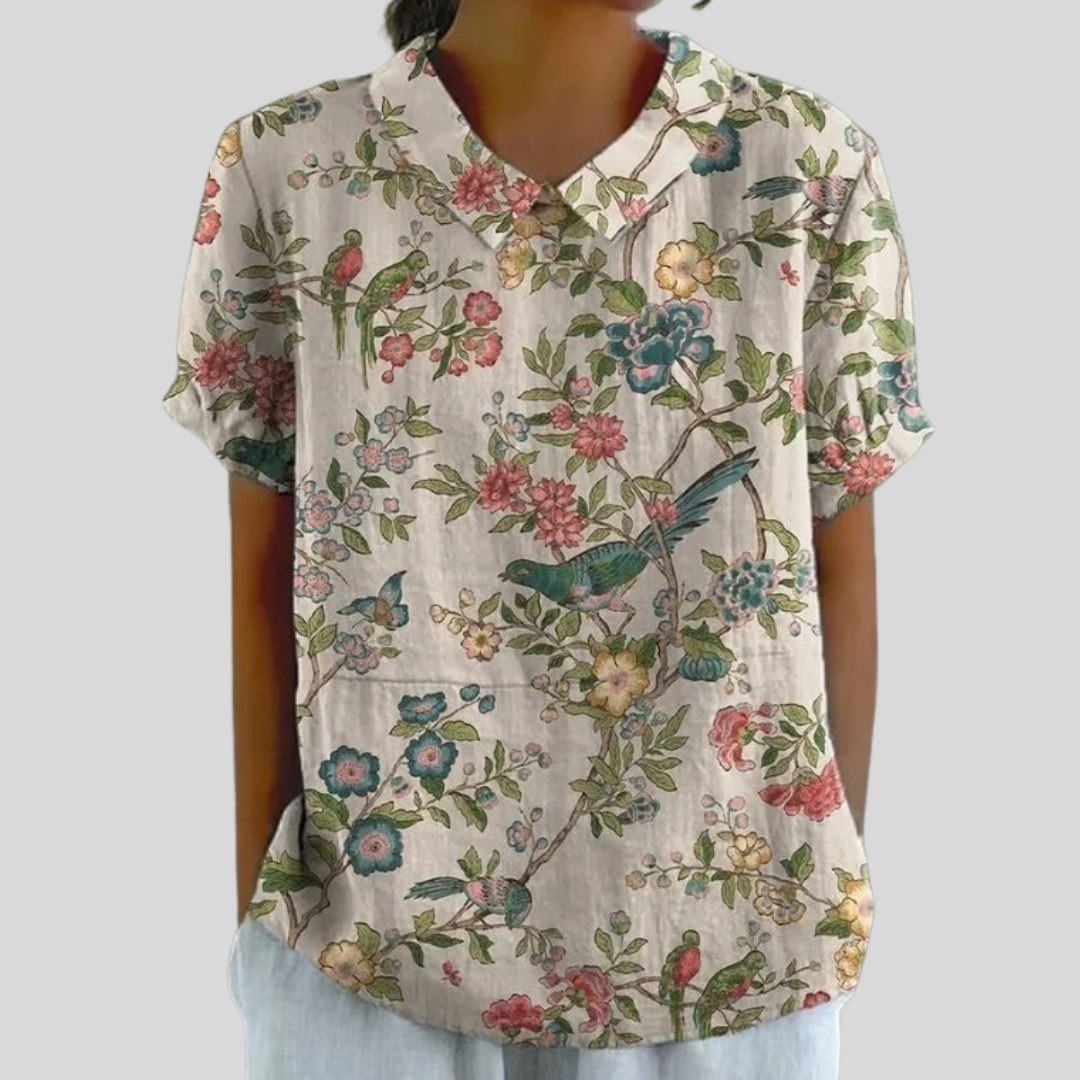 Joséphine | Blommig Illustrerad Blus