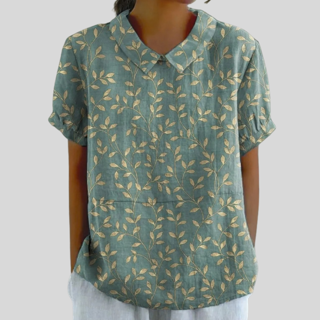 Valentine | Blus med Elegant Bladtryck