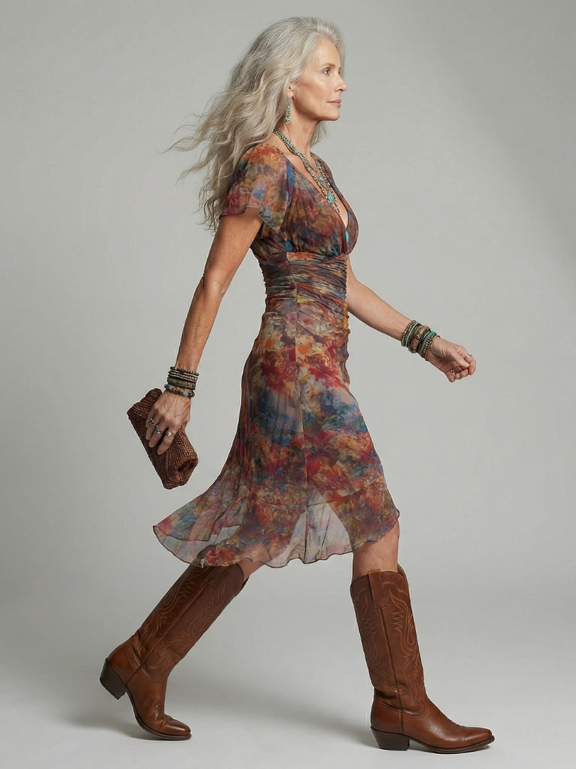 Aeris | Lugnt Halter Midi Klänning