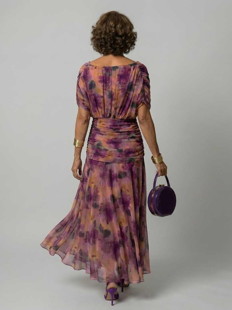 Calen | Off-Shoulder Flow Midi Klänning