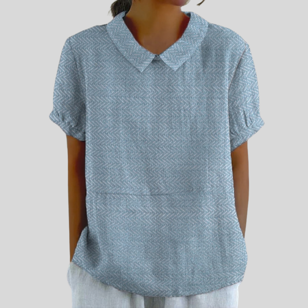 Mathilde | Blus med Texturerat Motiv