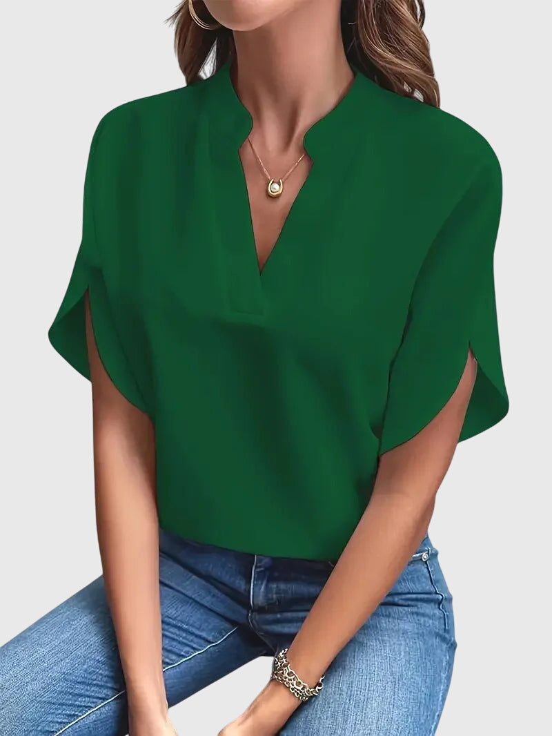 Beatrix™ | Mjuk och Elegant V-ringad Skjorta