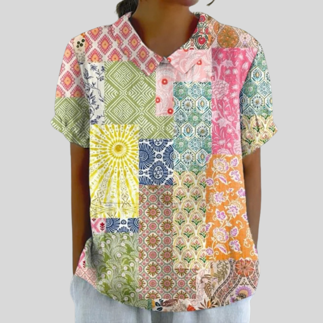 Élina | Blus Patchwork Artistique