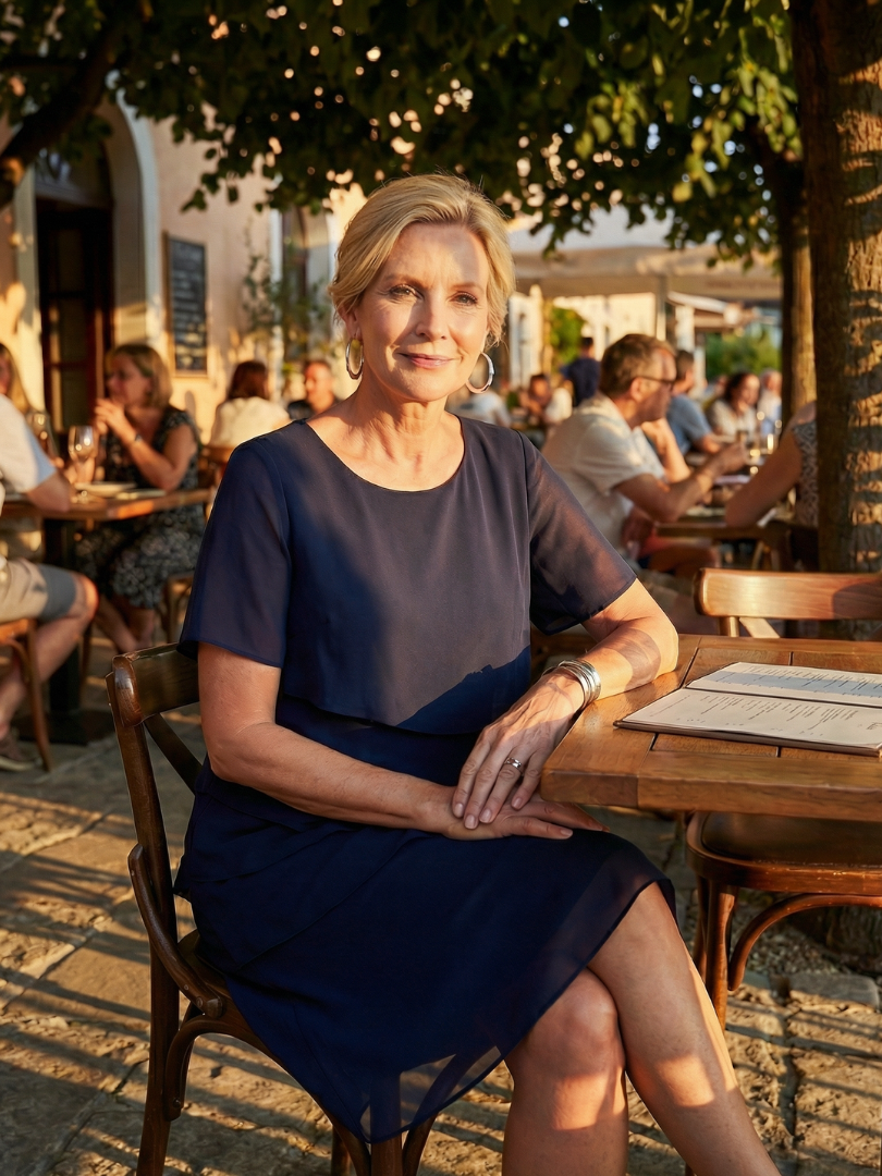 Agnes | Knälång Konturklänning med Överdrapering i Marinblå, Grå och Burgundy