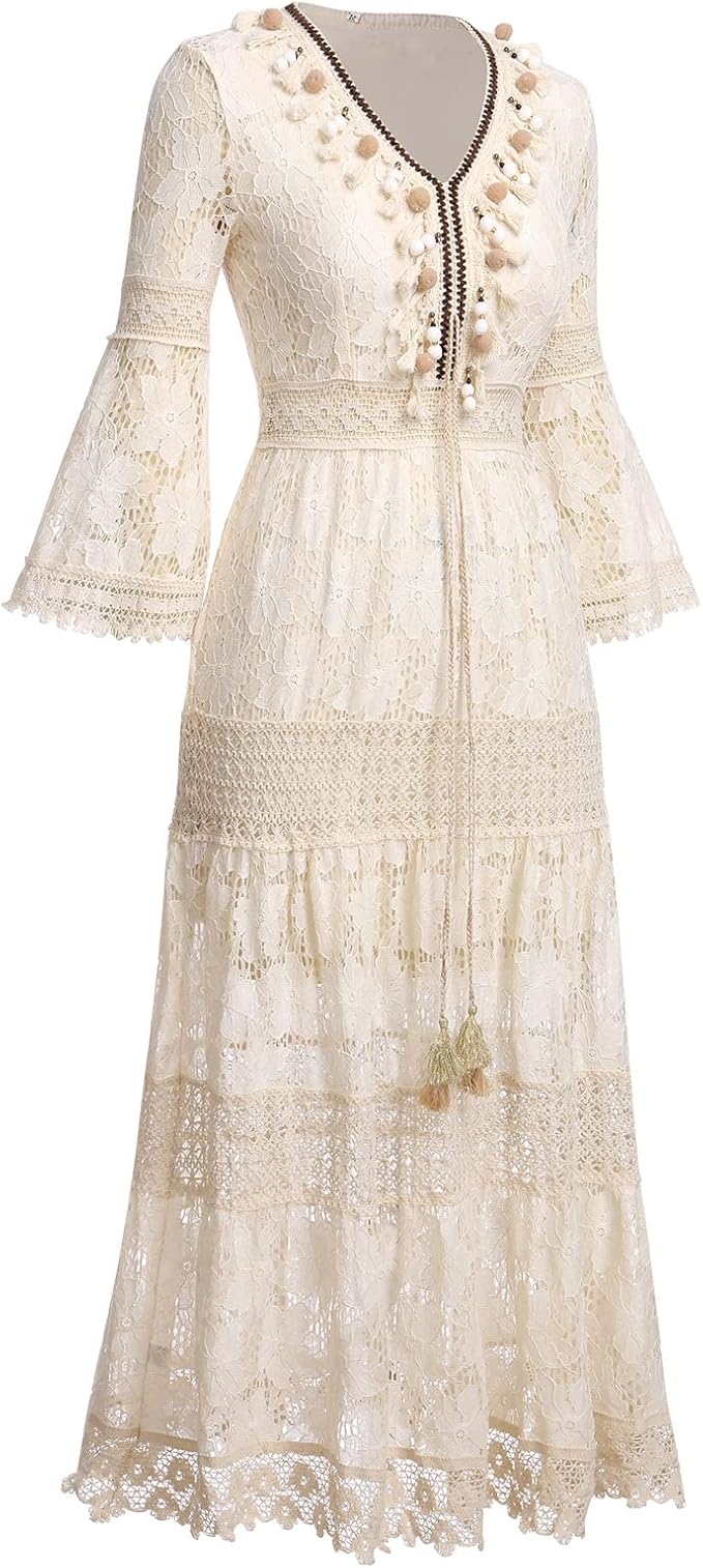 Amary - Boho Spetsklänning