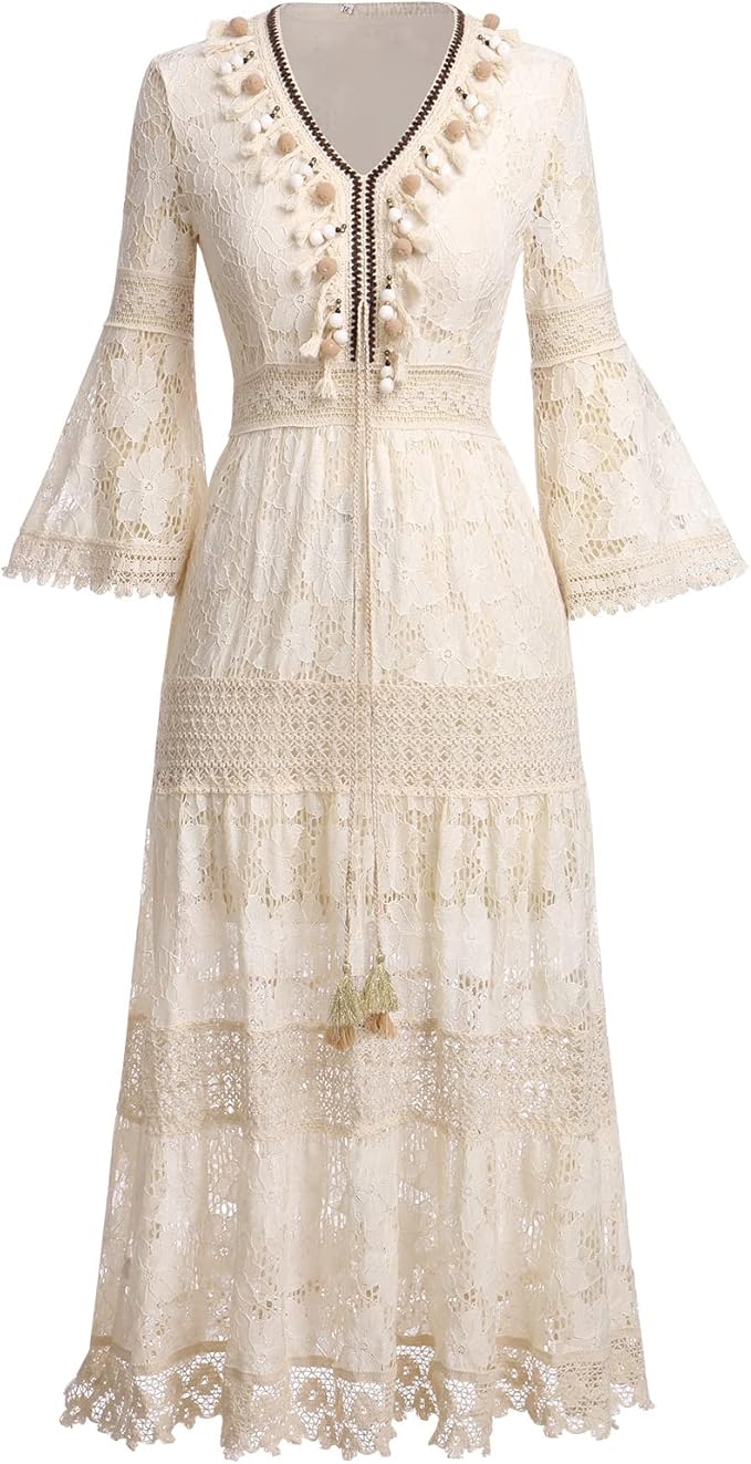Amary - Boho Spetsklänning