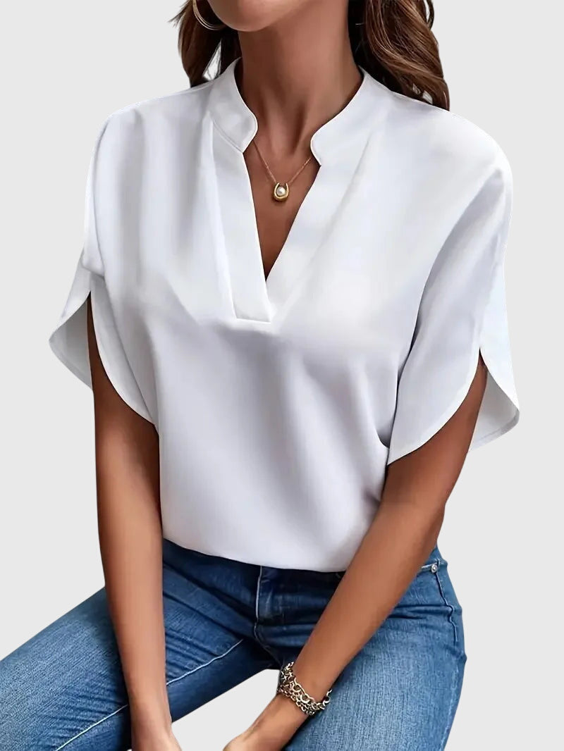 Beatrix™ | Mjuk och Elegant V-ringad Skjorta