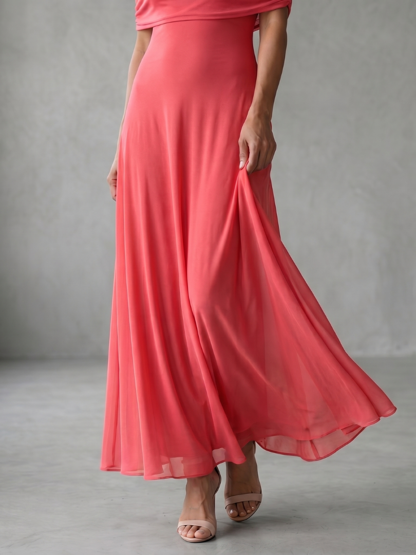 Juni | Off-Shoulder Draperat Midikjol