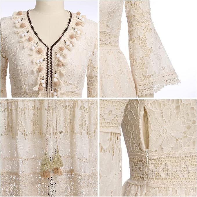 Amary - Boho Spetsklänning