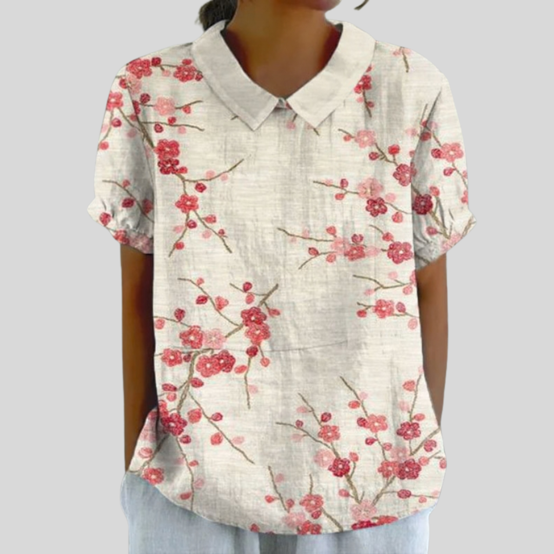 Florence | Blus med Blommigt Mönster