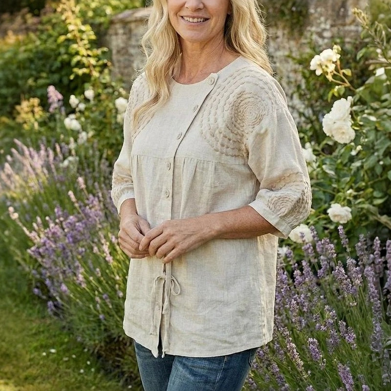Élodie™ | Vintage avslappnad blus med tryck