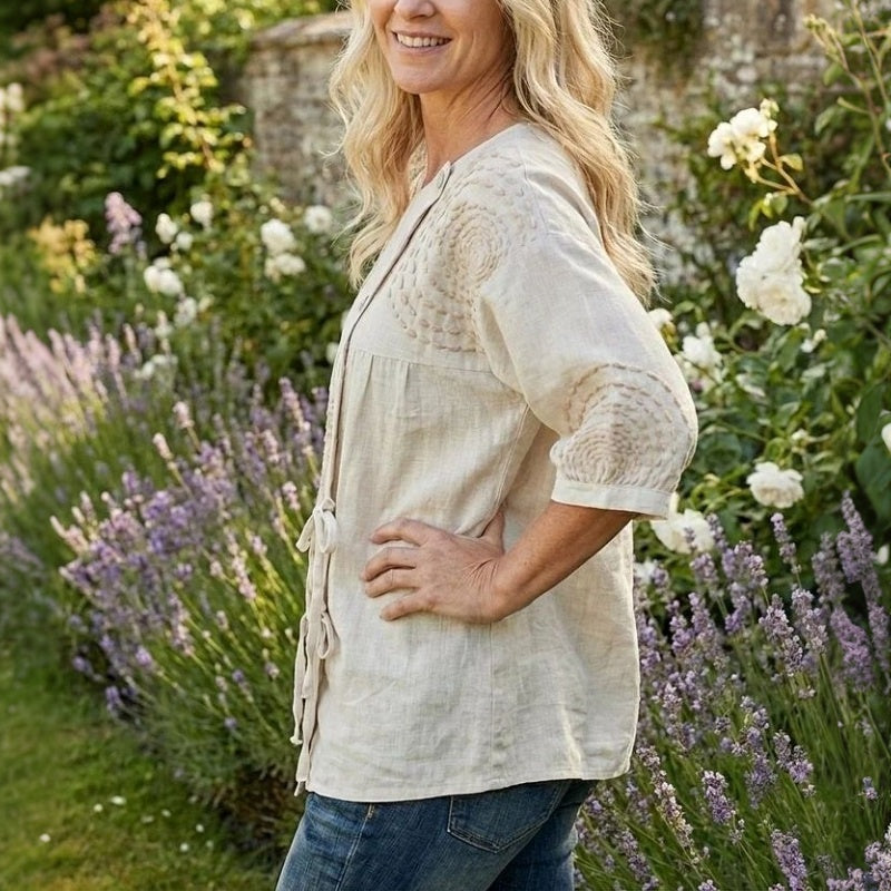 Élodie™ | Vintage avslappnad blus med tryck