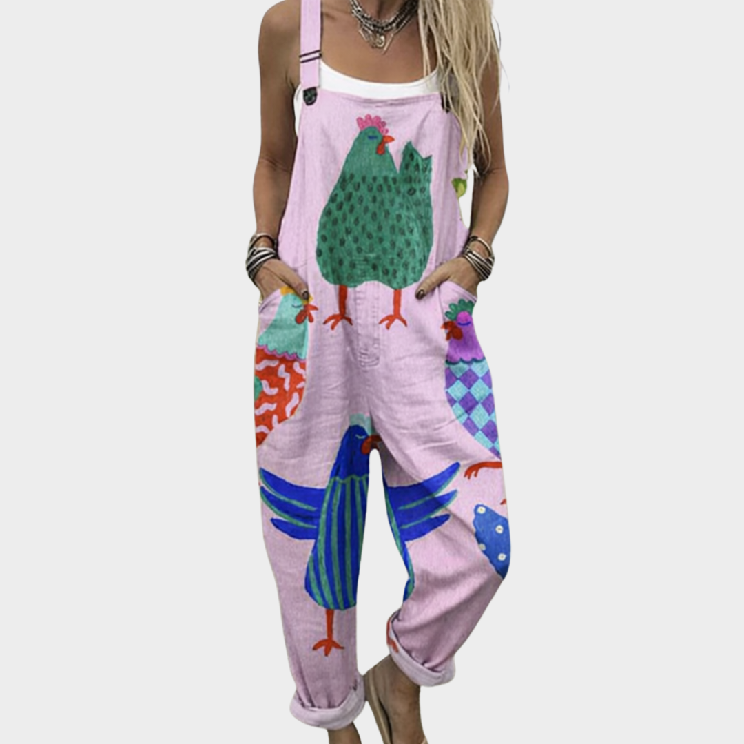 Bekväm Tryckt Byxdress