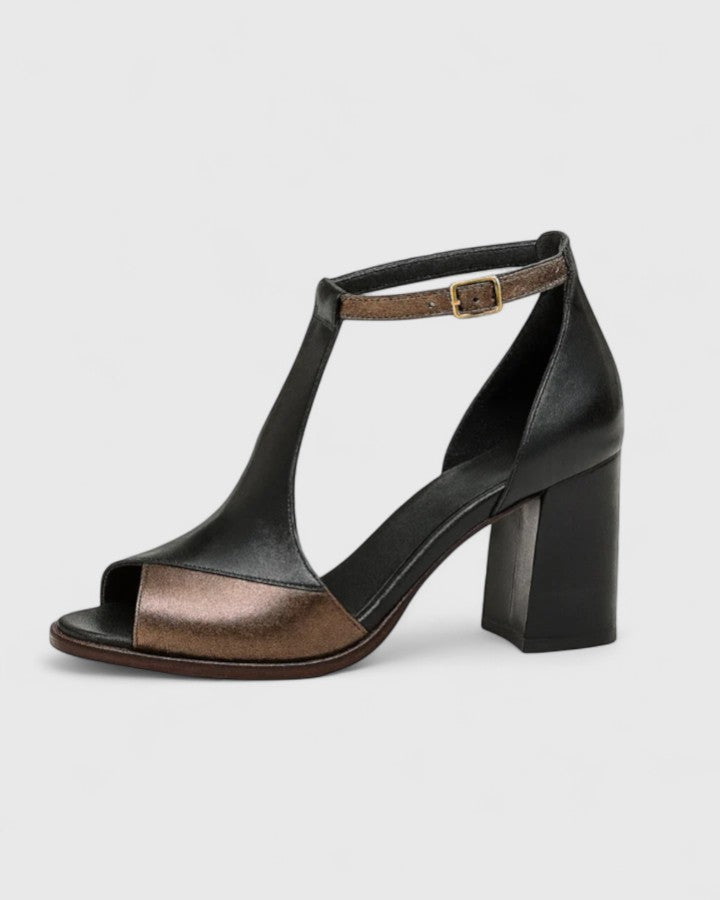 Ingaina | Moderna Sandaletter med Blockklack och Ankelrem