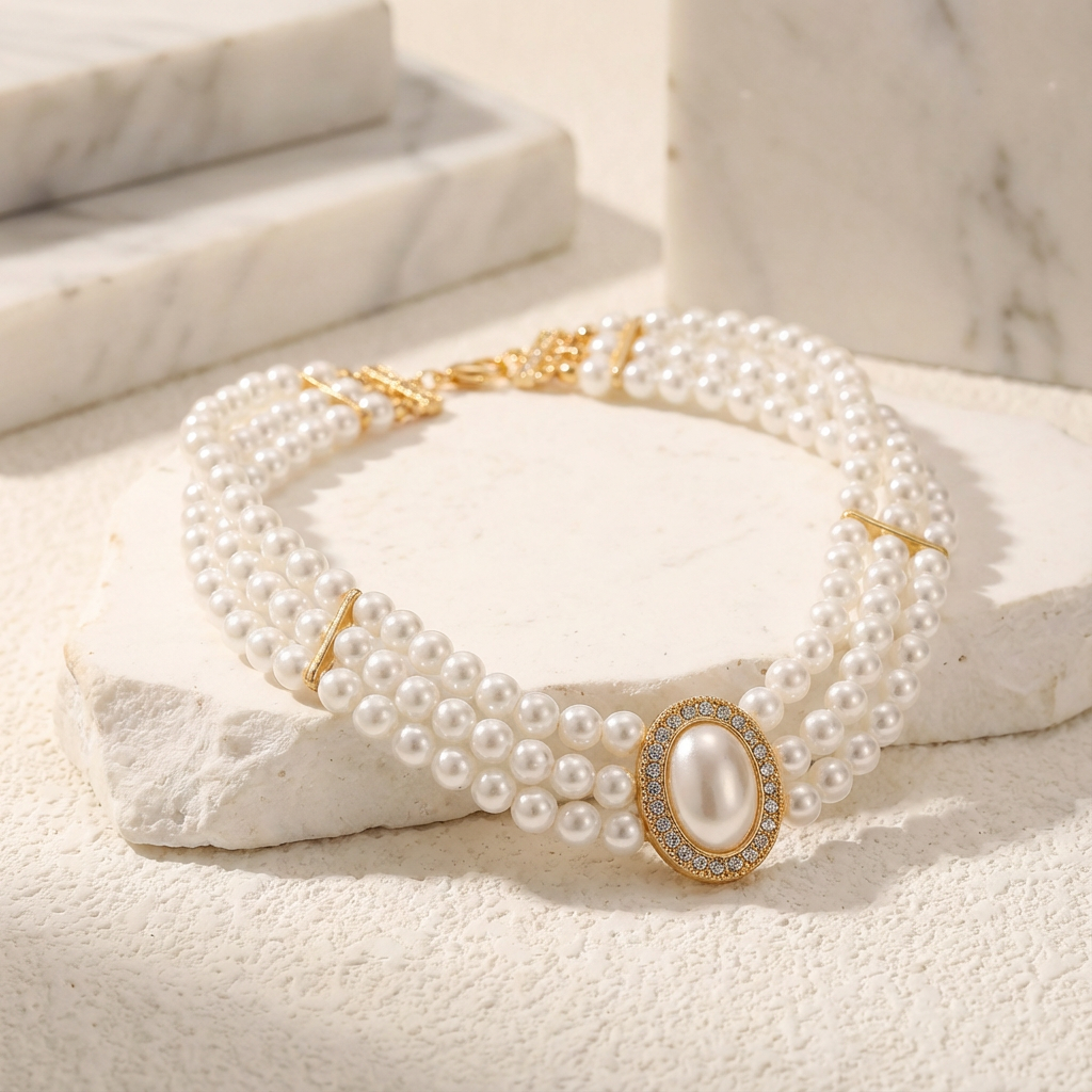 Turkos Trefaldig Chokerhalsband