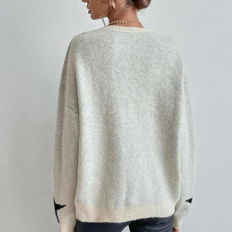 Freja - Stickad tröja med statement-detalj