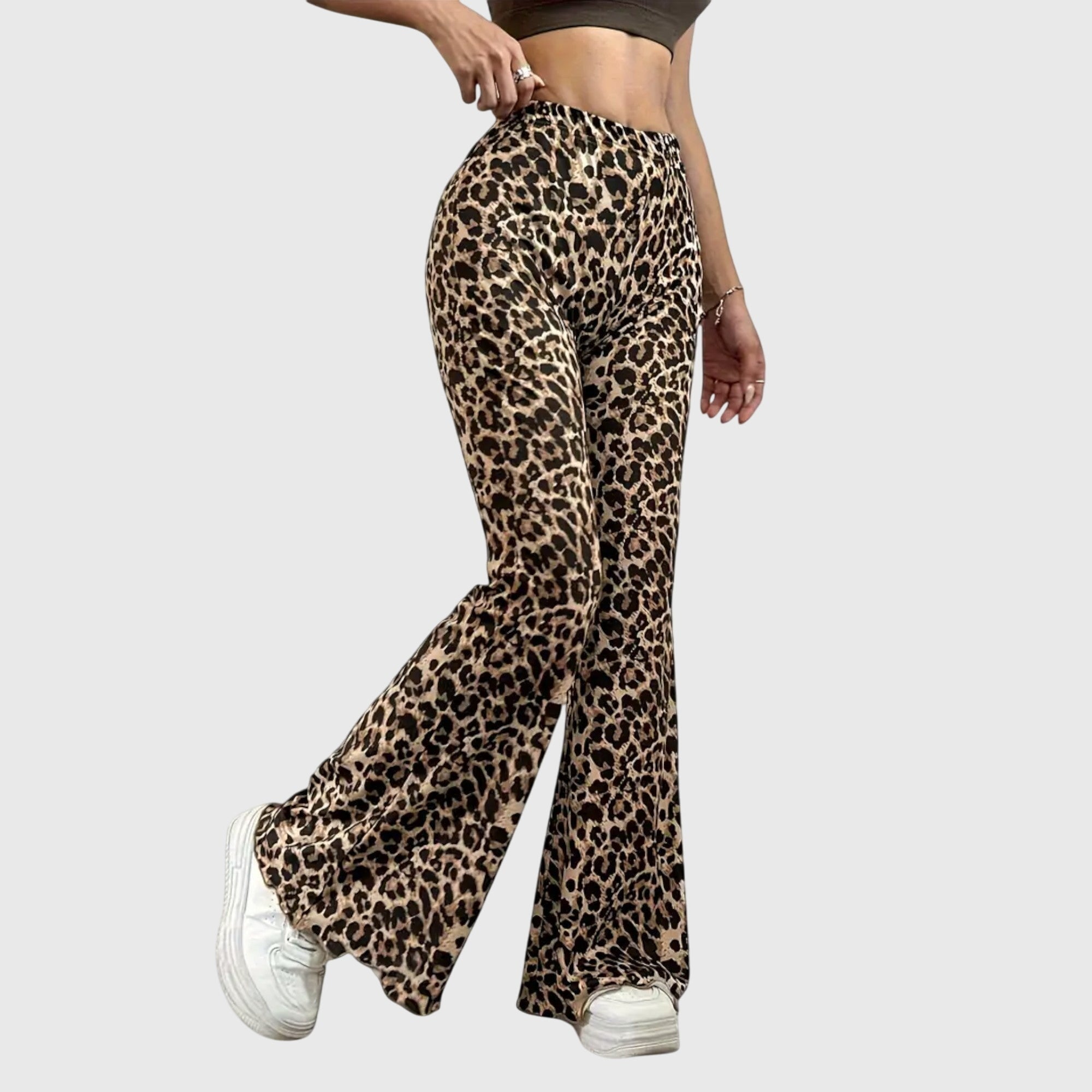 Clara | Leopard Bootcut Byxor