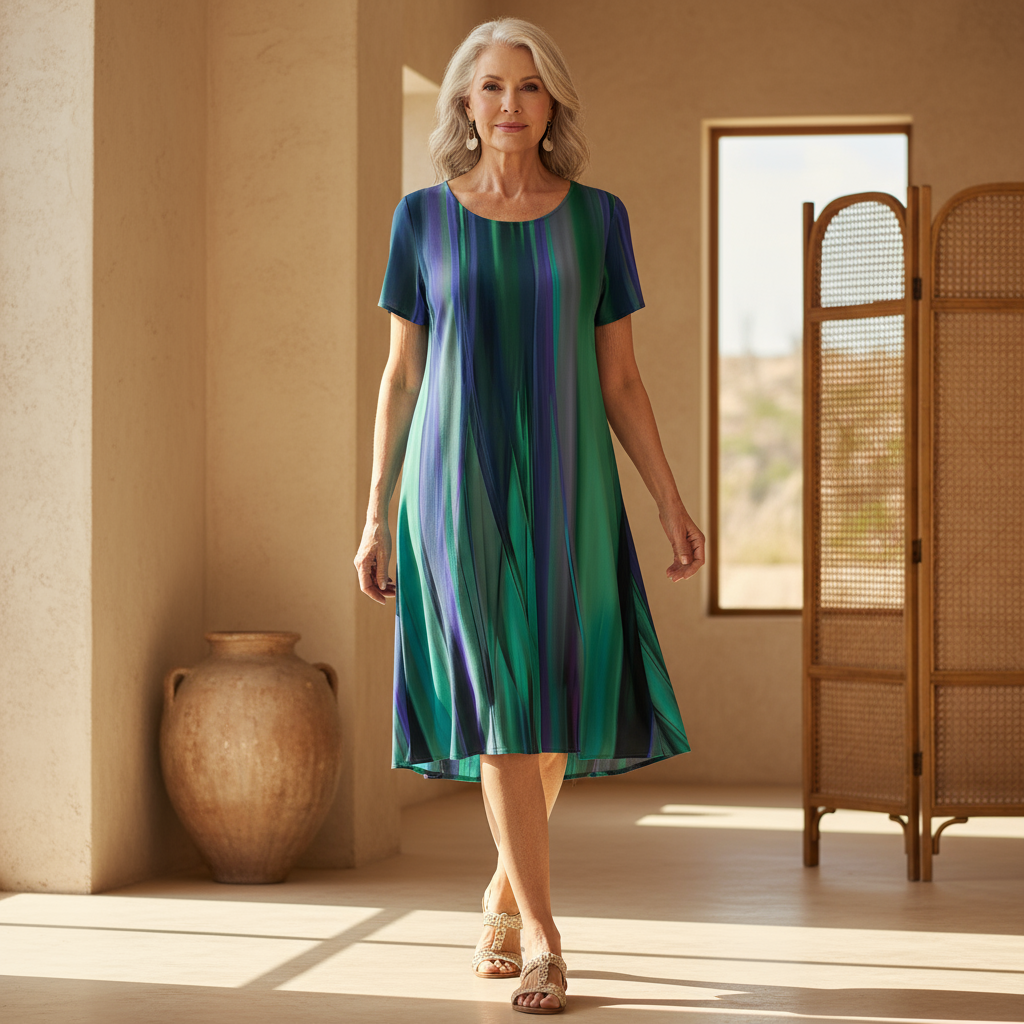 Genna - Avslappnad Boho Gradient Klänning