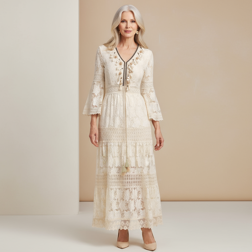 Amary - Boho Spetsklänning