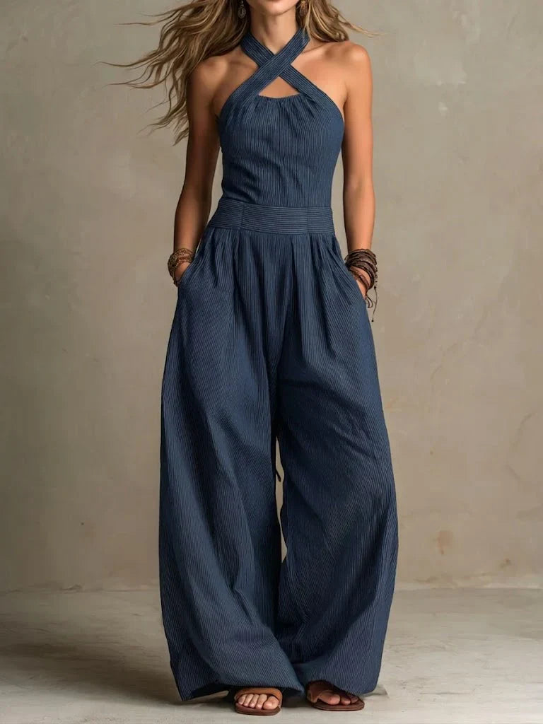 ARIADNA – Elegant Jumpsuit med Korsad Urringning
